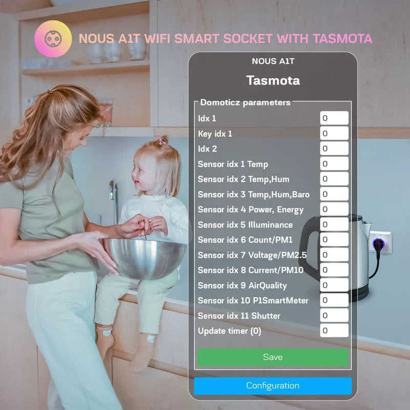 Nous A1T WiFi Smart Socket with Tasmota up to 16A