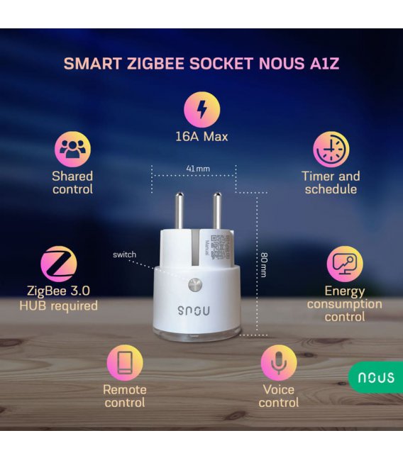 Nous A1Z Zigbee Smart Socket up to 15A
