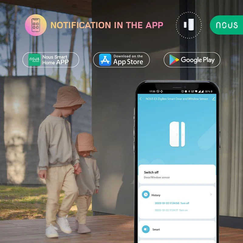 Nous E3 Zigbee Smart Door and Window Sensor