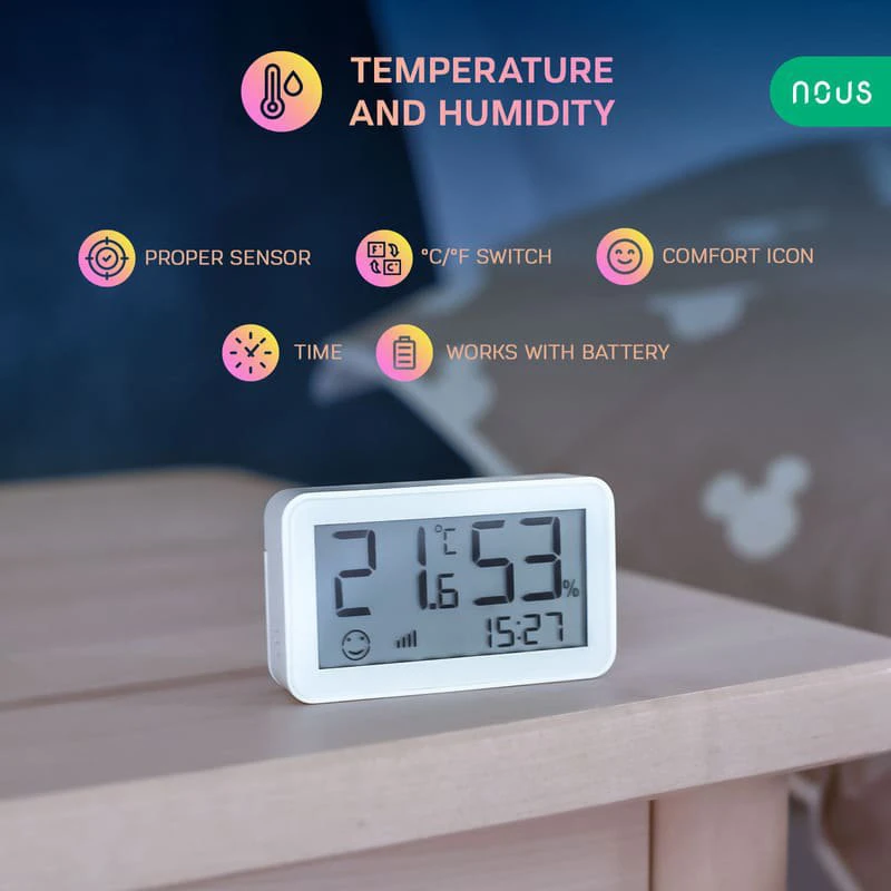 Nous E6 LCD Zigbee Smart Temperature and Humidity Sensor