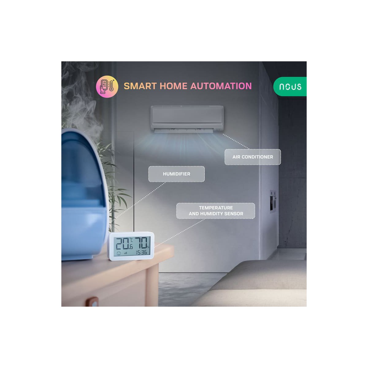 Nous E6 LCD Zigbee Smart Temperature and Humidity Sensor