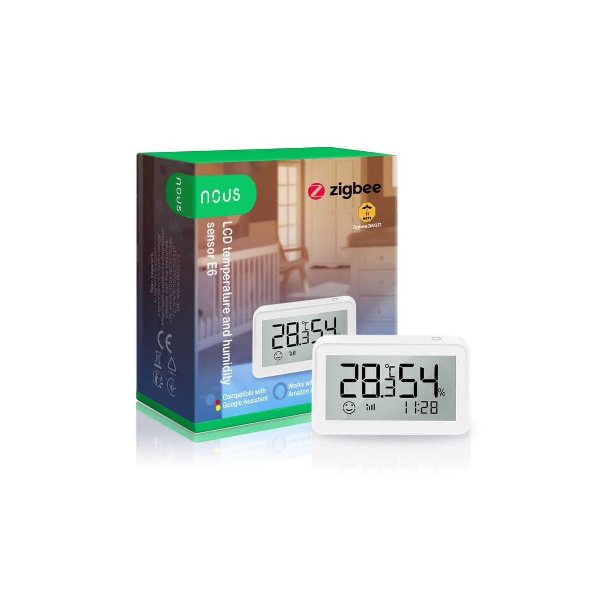 Nous E6 LCD Zigbee Smart Temperature and Humidity Sensor