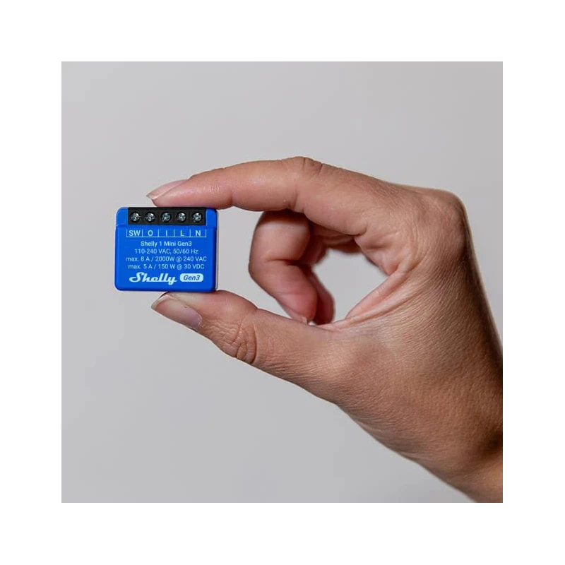 Shelly 1 Mini Gen3 - relay switch 1x 8A (WiFi, Bluetooth)