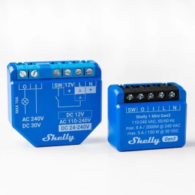 Shelly 1 Mini Gen3 - relay switch 1x 8A (WiFi, Bluetooth)