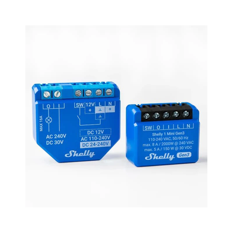 Shelly 1 Mini Gen3 - relay switch 1x 8A (WiFi, Bluetooth)