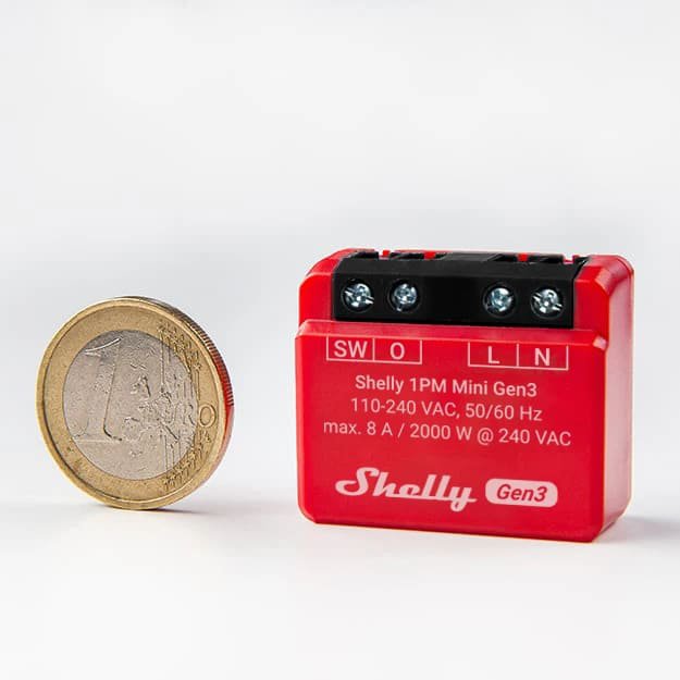 Shelly 1PM Mini Gen3 - relay switch with power metering 1x 8A (WiFi