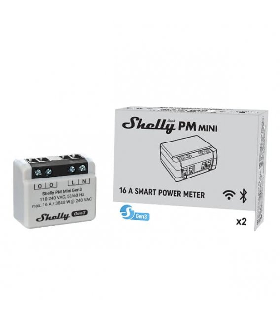Shelly PM Mini Gen3 - modul na meranie spotreby do 16A (WiFi, Bluetooth)
