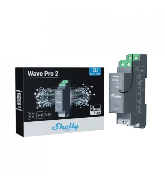 Shelly Qubino Wave Pro 2 - spínací modul 2x 16A (Z-Wave)