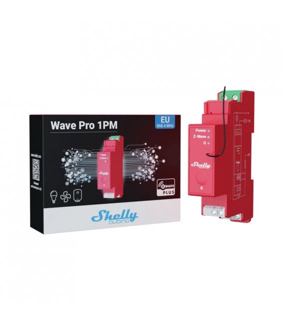 Shelly Qubino Wave Pro 1PM - spínací modul s měřením spotřeby 1x 16A (Z-Wave)