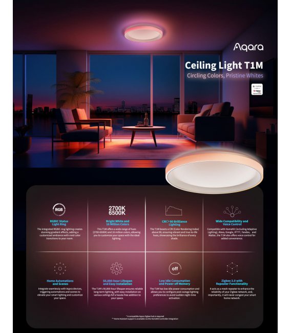 AQARA Ceiling Light T1M - Zigbee stropní světlo