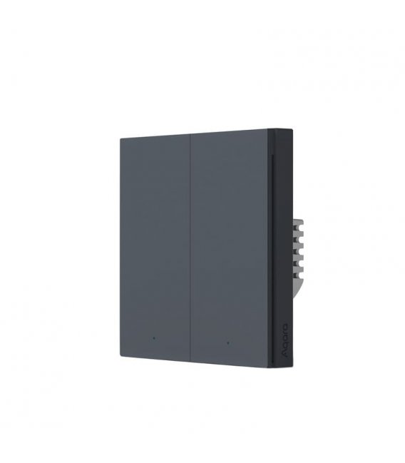 Zigbee vypínač s dvojitým relé - AQARA Smart Wall Switch H1 EU (No Neutral, Double Rocker) (WS-EUK02-G) - Sivá