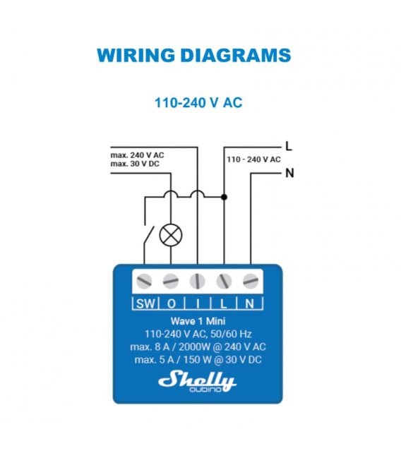 Shelly Qubino Wave 1 Mini - relay switch 1x 8A (Z-Wave)