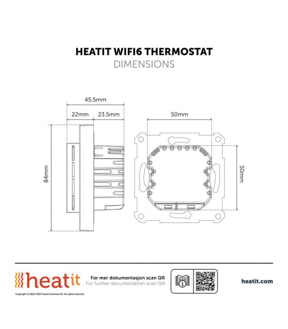 HEATIT WiFi6 Thermostat - Biely (RAL 9003)