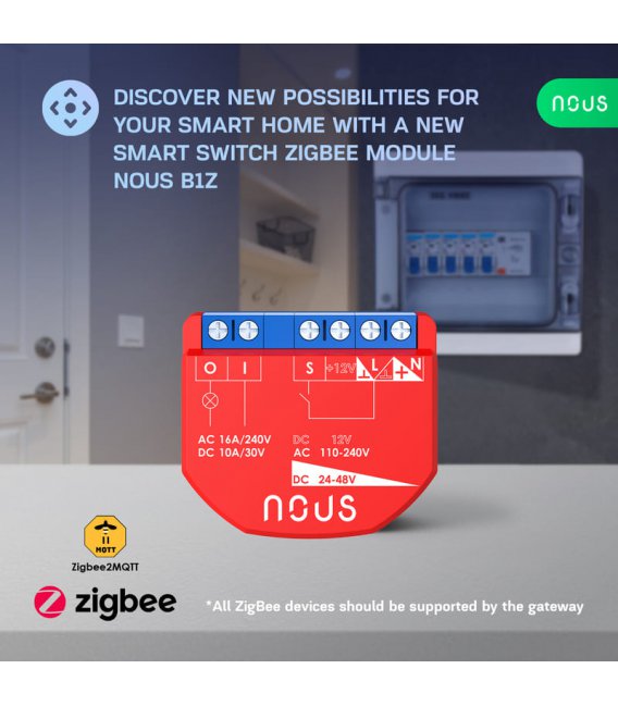 Nous B1Z ZigBee Smart Switch Module (1 channel, no PM)