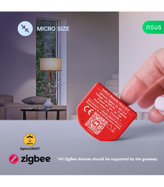 Nous B1Z ZigBee Smart Spínací Modul (1 kanál, bez měření spotřeby)
