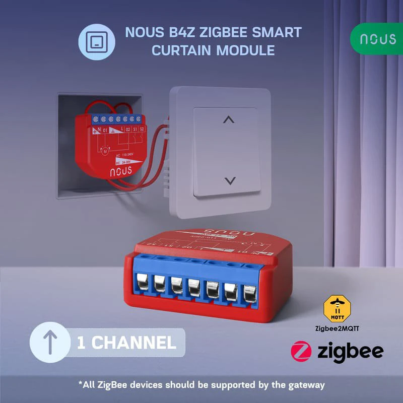 Nous B4Z ZigBee Smart Curtain module