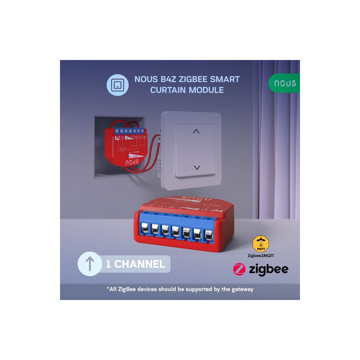 Nous B4Z ZigBee Smart Curtain module