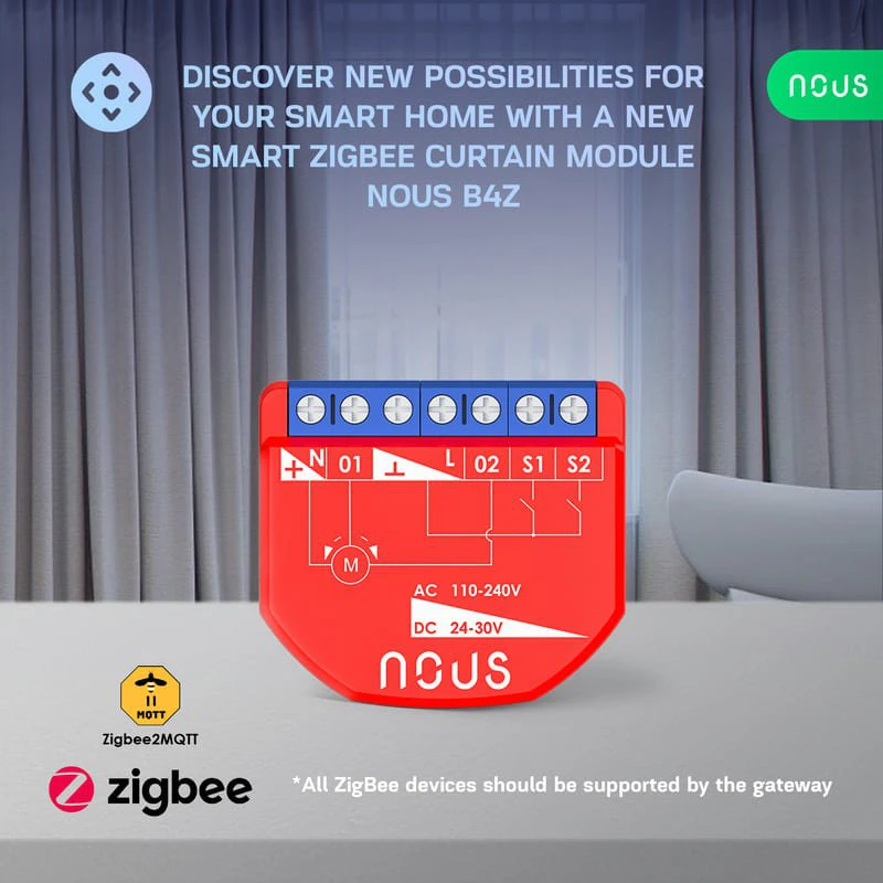 Nous B4Z ZigBee Smart Curtain module