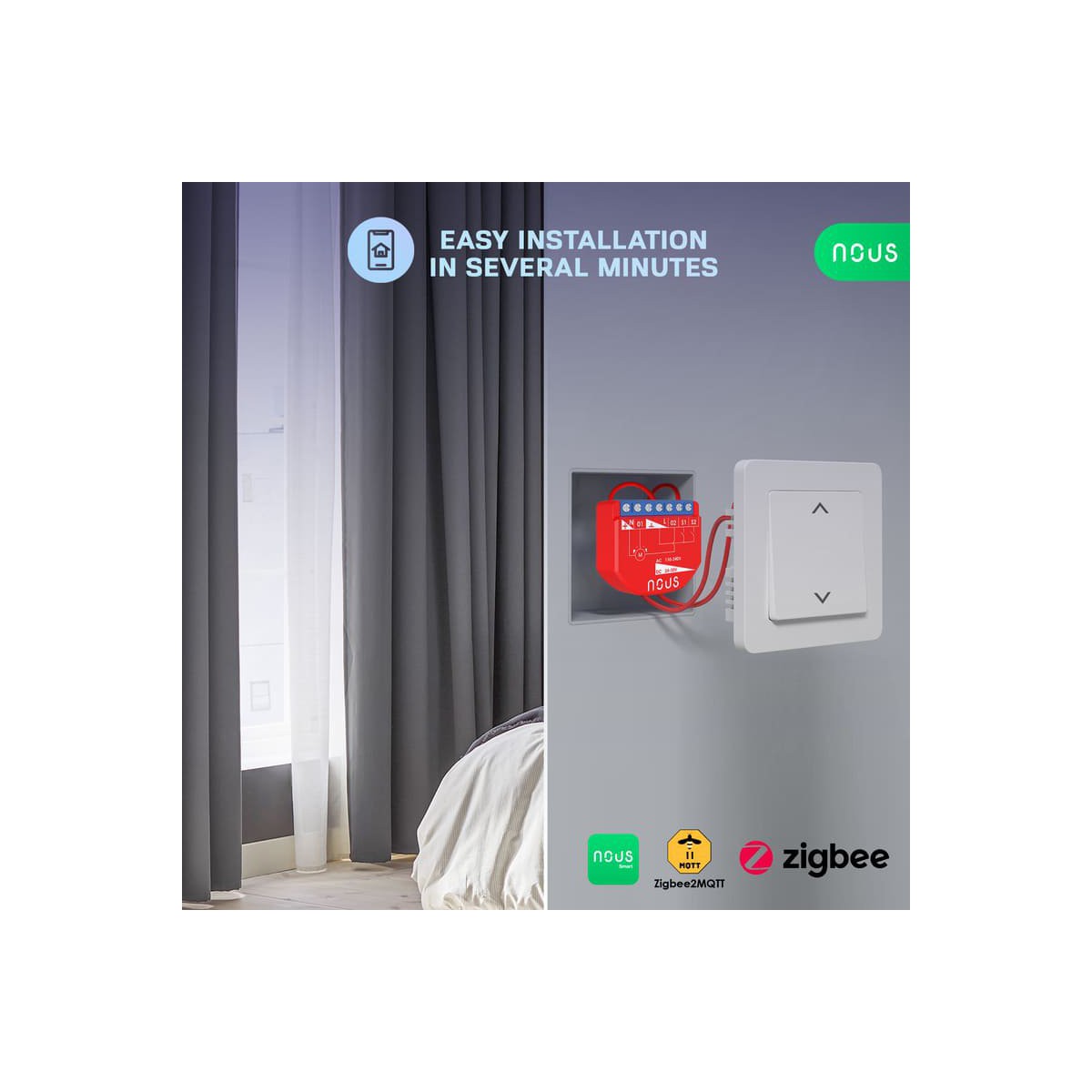 Nous B4Z ZigBee Smart Curtain module