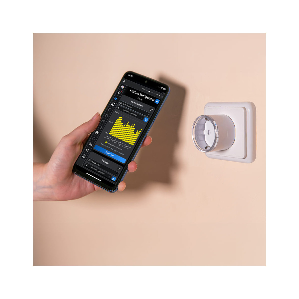 Shelly Plug S Gen3 Biela - inteligentná zásuvka s meraním spotreby (WiFi, Bluetooth, Matter)