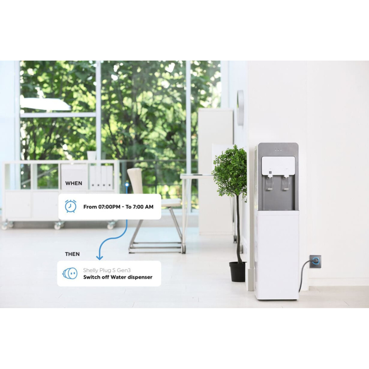 Shelly Plug S Gen3 Biela - inteligentná zásuvka s meraním spotreby (WiFi, Bluetooth, Matter)