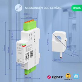 Nous D4Z Zigbee Smart Din Merač Energie 120A