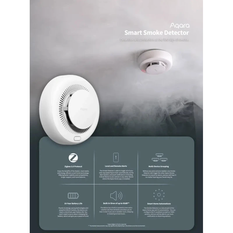 AQARA Smoke Detector (SD-S01D) - Zigbee 3.0 dymový senzor