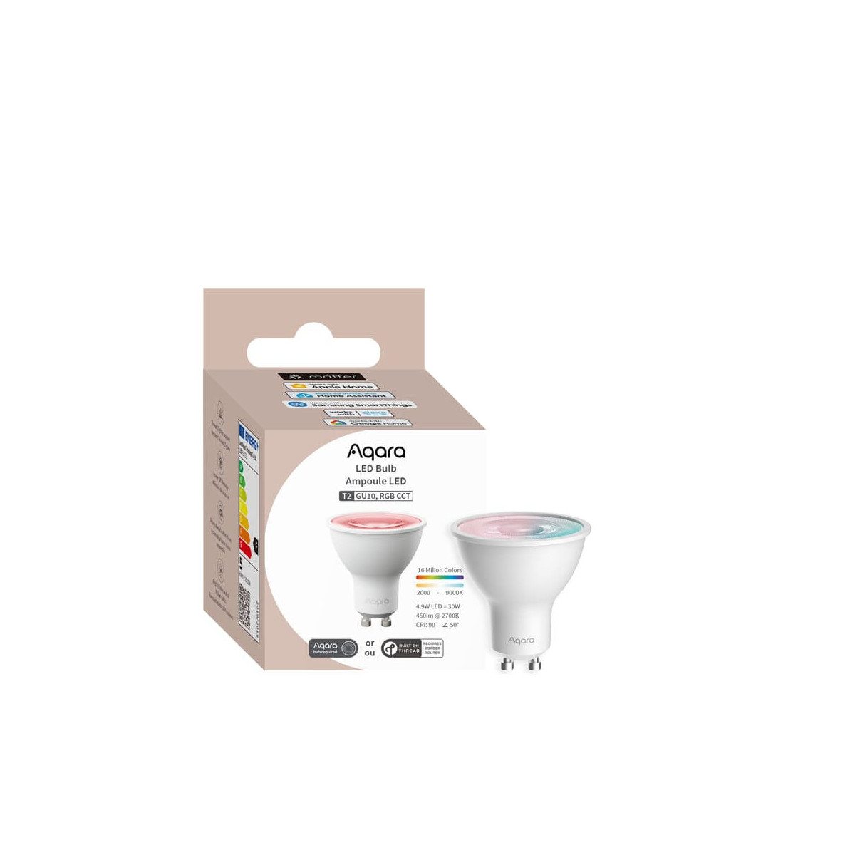AQARA LED Bulb T2 (GU10, RGB CCT) (LB-L03D) - Zigbee a Thread RGB+CCT LED žiarovka