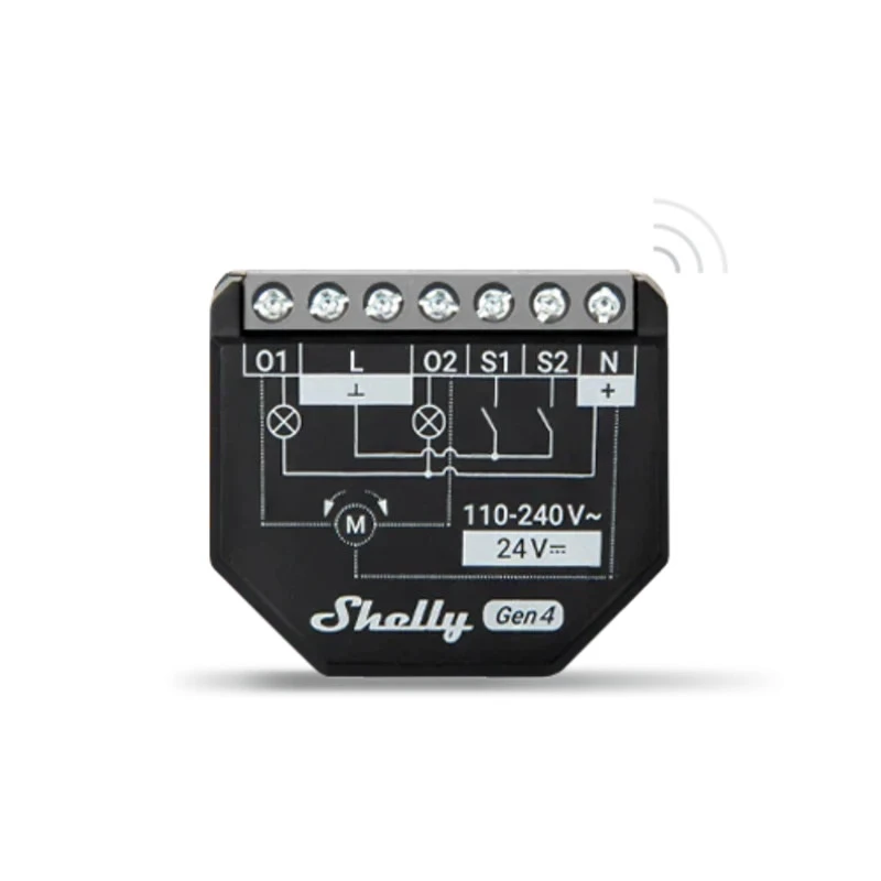 Shelly 2PM Gen4 - spínací modul s meraním spotreby 2x 10A (WiFi, Bluetooth, Zigbee, Matter)