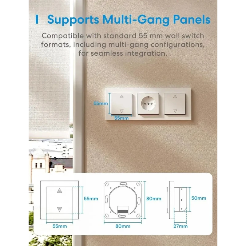Meross Smart Wi-Fi Žalúziový Vypínač, MRS105MA