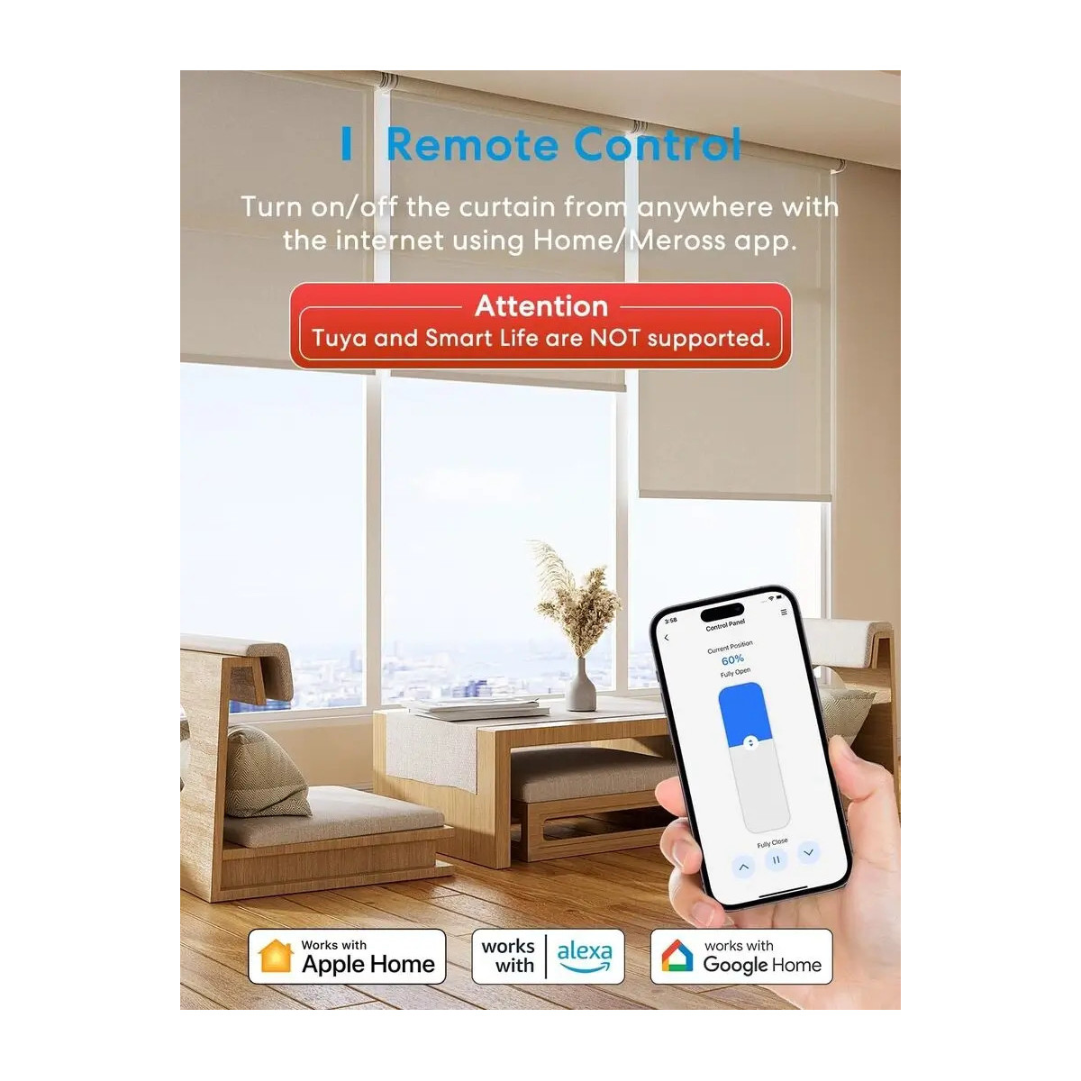 Meross Smart Wi-Fi Žalúziový Vypínač, MRS105MA