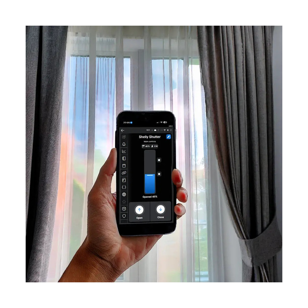 Shelly Shutter - ovládač žalúzií s meraním spotreby energie (WiFi, Bluetooth)