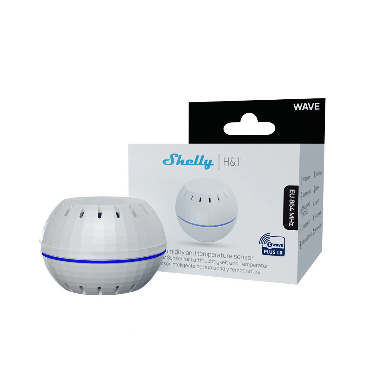 Shelly Wave H&T LR – senzor teploty a vlhkosti (Z-Wave Long Range) - Biela