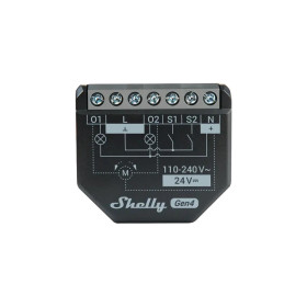 Shelly 2PM Gen4 - spínací modul s meraním spotreby 2x 10A (WiFi, Bluetooth, Zigbee, Matter)