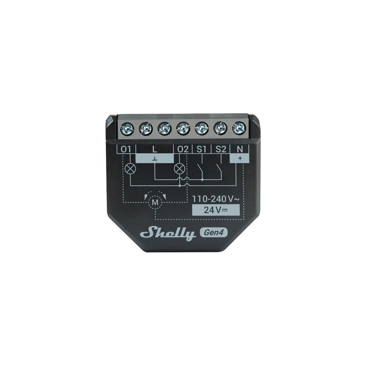 Shelly 2PM Gen4 - spínací modul s meraním spotreby 2x 10A (WiFi, Bluetooth, Zigbee, Matter)