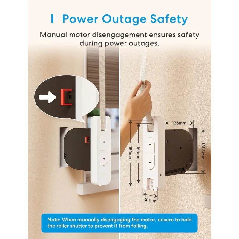 Meross Matter Smart Wi-Fi navíječ pásu na rolety, MRS200MA