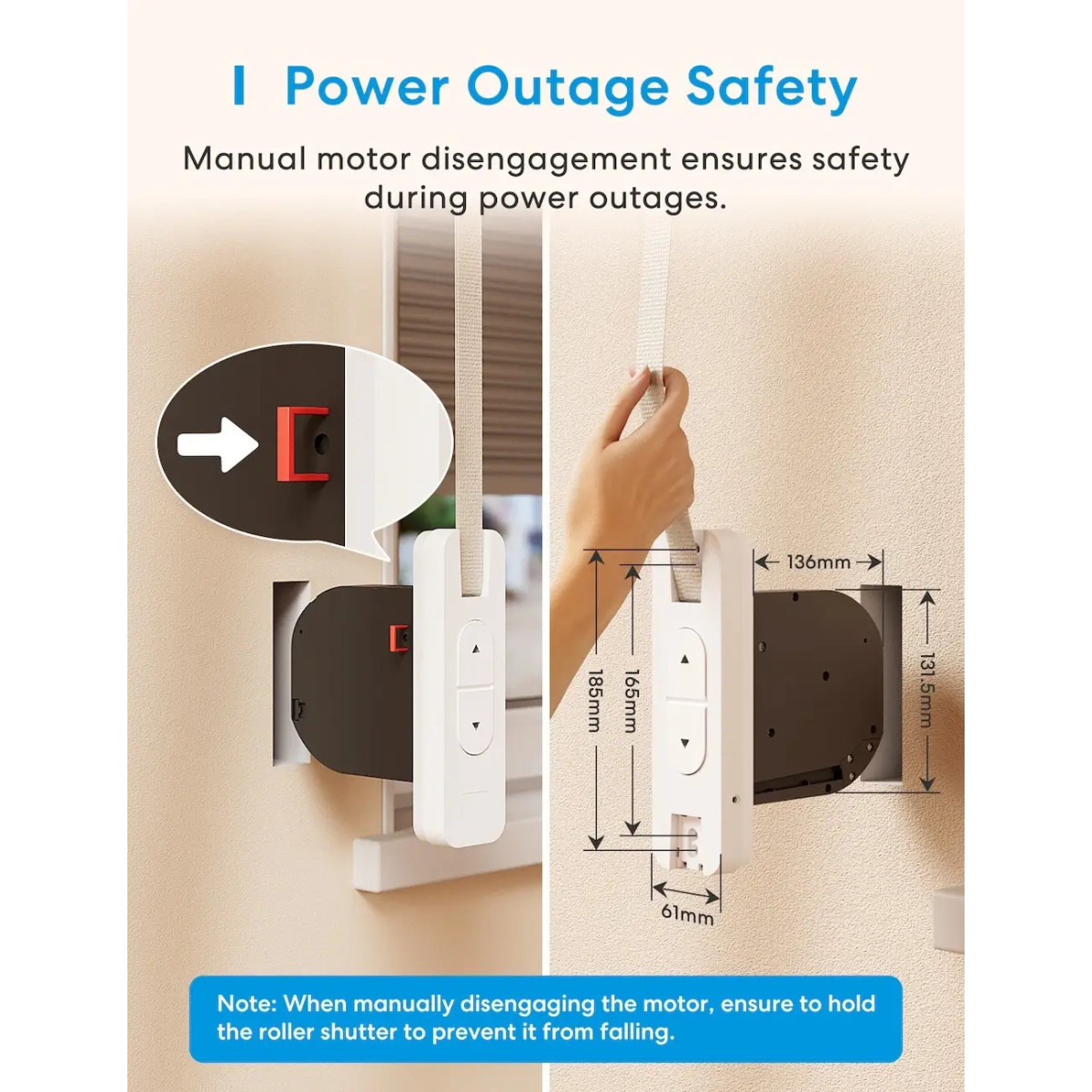 Meross Matter Smart Wi-Fi Roller Shutter Belt Winder, MRS200MA