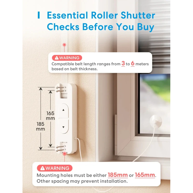 Meross Matter Smart Wi-Fi navíječ pásu na rolety, MRS200MA