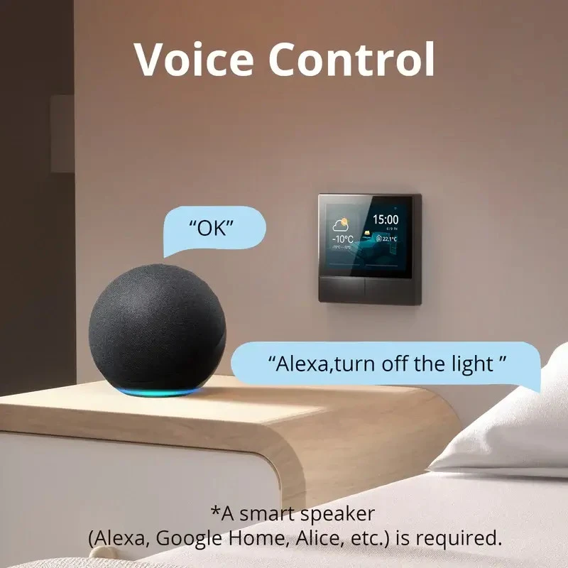 SONOFF NSPanel smart nástenný vypínač a ovládač scén, 86 mm (EU typ), Tmavo sivá