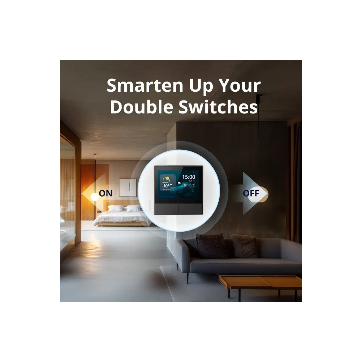 SONOFF NSPanel smart nástenný vypínač a ovládač scén, 86 mm (EU typ), Tmavo sivá