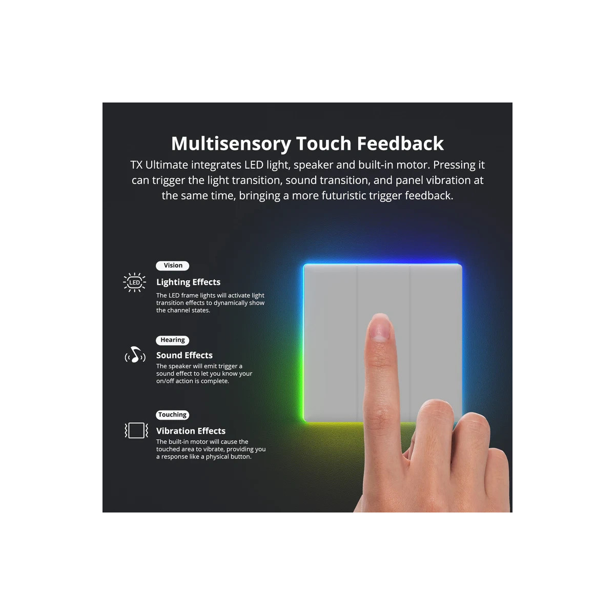 SONOFF TX Ultimate Wi-Fi Smart dotykový nástenný vypínač, 2-tlačidlá, 86 mm (EU typ)