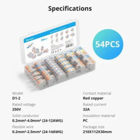 SONOFF D1-2 Rýchlospojky na vodiče
