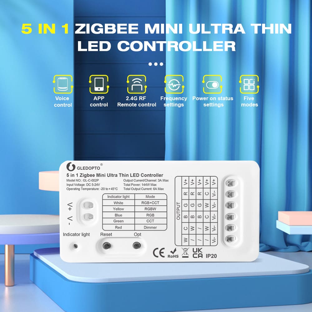 GLEDOPTO Zigbee Mini 5-in-1 LED controller (GL-C-002P)