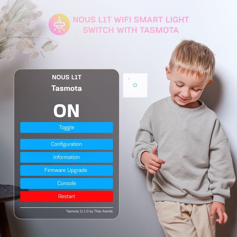 Nous L1T WiFi Smart Light Switch s Tasmota