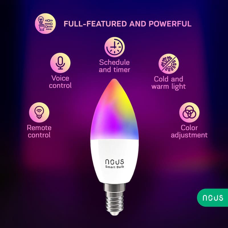 Nous P4 WiFi Smart Bulb RGB E14 Tuya